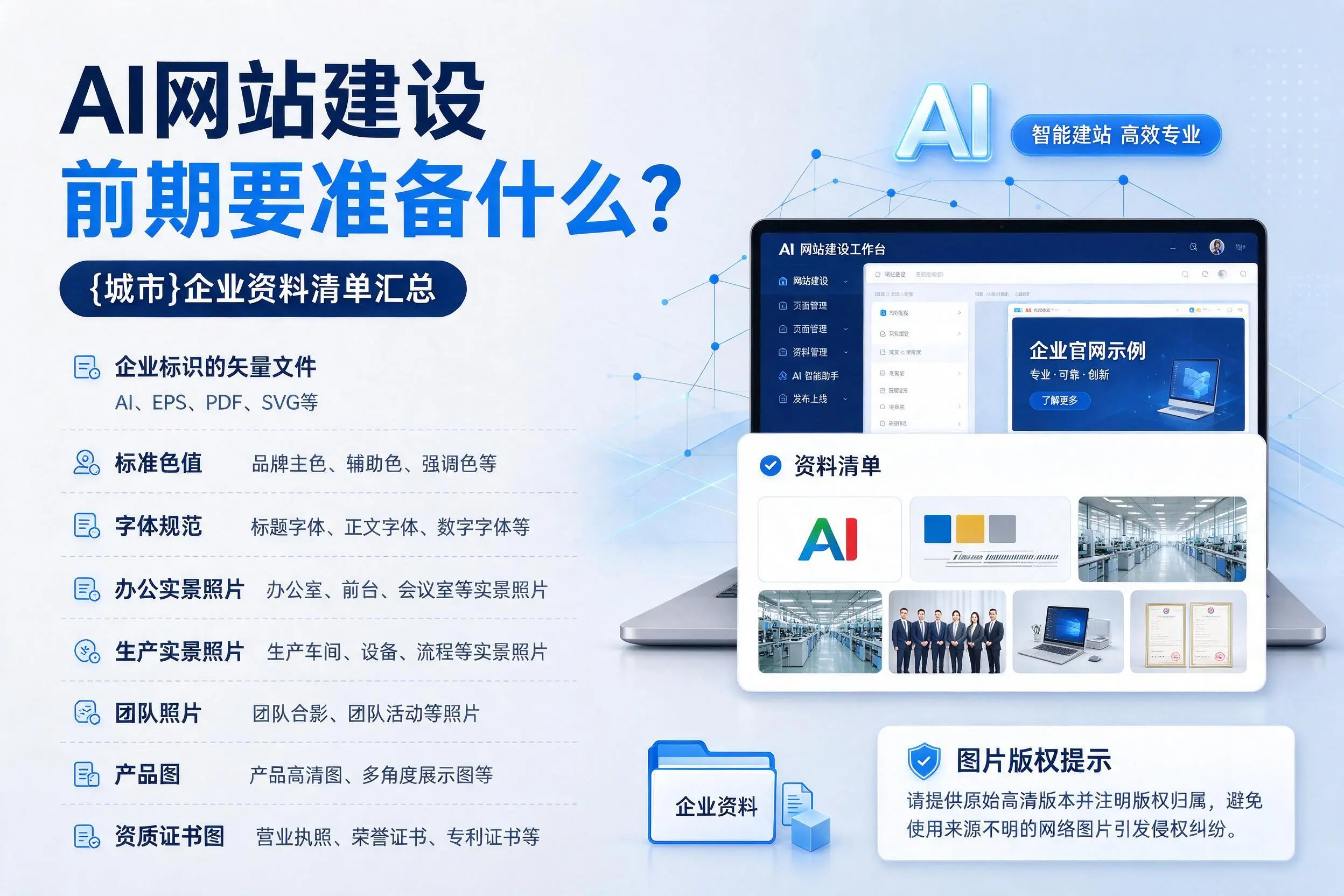 AI网站建设前期要准备什么？黔西南企业资料清单汇总