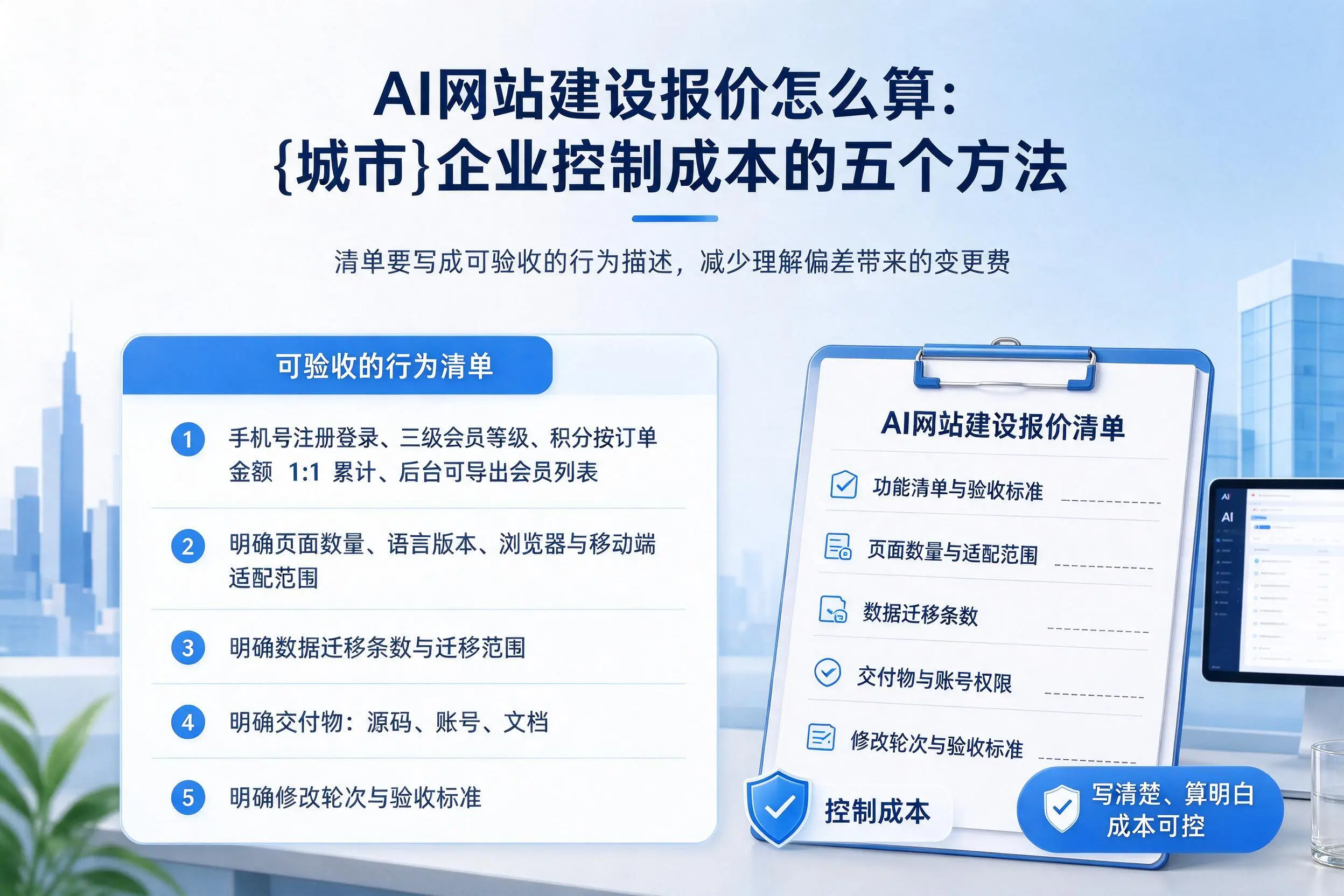 AI网站建设报价怎么算:黔西南企业控制成本的五个方法